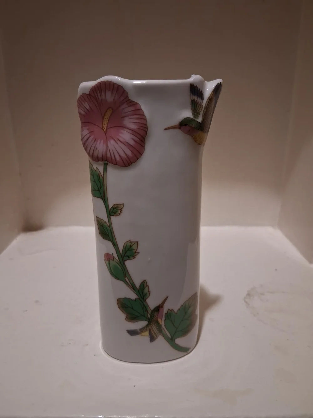 Vintage JSNY Porcelain Hummingbird Vase